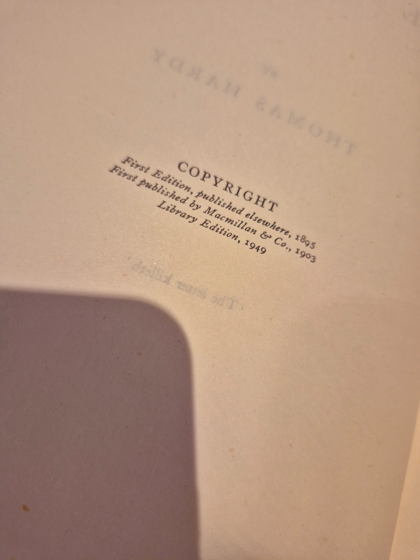 Jude the Obscure - Thomas Hardy (1949 MacMillan Edition)