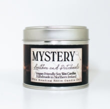 Mystery: Leather & Patchouli Scented Soy Candle