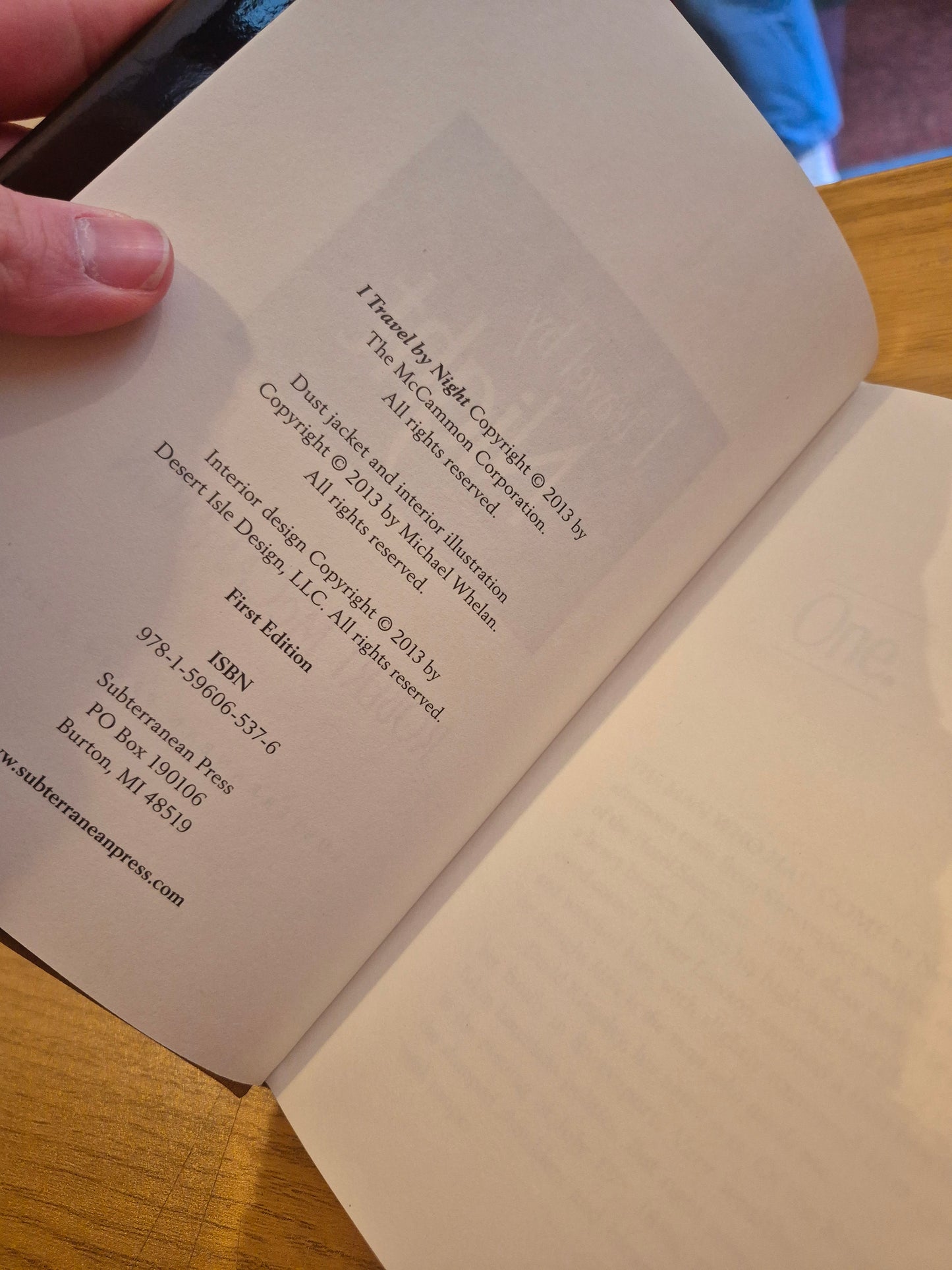 I Travel by Night - Robert McCammon (First Edition, Subterranean Press)