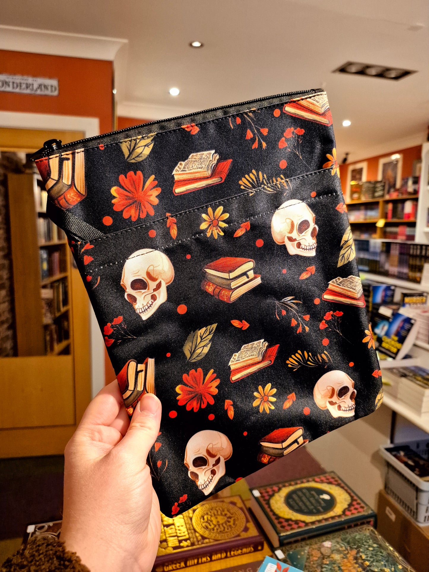 Books & Skulls Book Sleeve