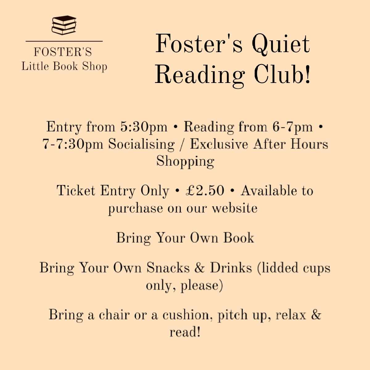 Quiet Reading Club Tickets - Monday 25th November