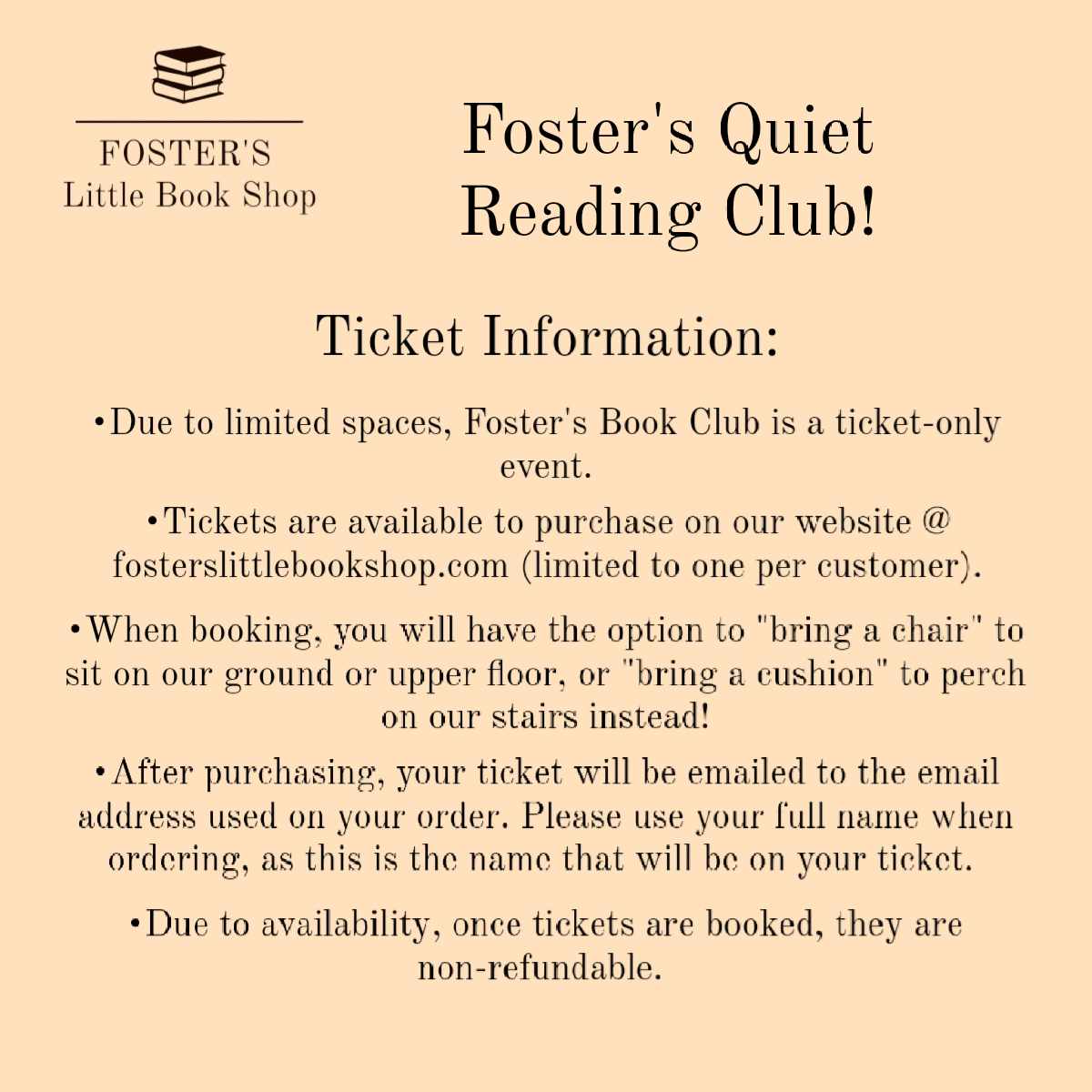 Quiet Reading Club Tickets - Monday 25th November